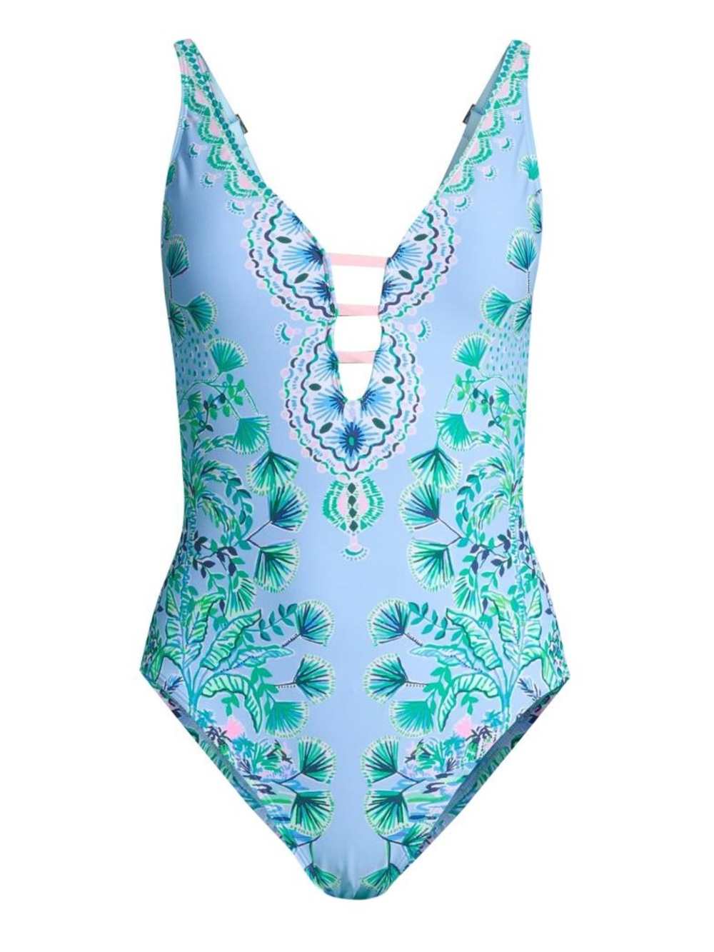 Lilly Pulitzer Jaspen Blue Mosaic Shells One-Piece Swimsuit